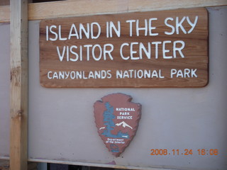 318 6pq. Canyonlands Island in the Sky Visitor Center sign