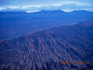 aerial - Arches, cloudy dawn