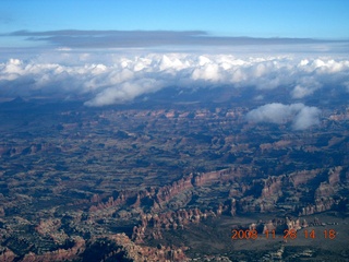 aerial Canyonlands area with clouds