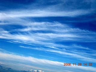 aerial Cataract Canyon amid clouds