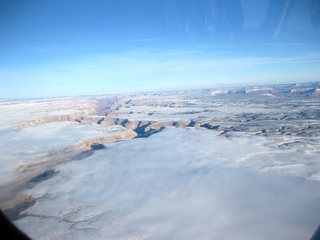 beth's Saturday zion-trip pictures - aerial - cloud covered plateau with canyons