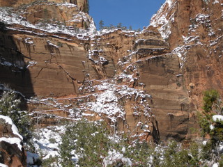 beth's Saturday zion-trip pictures - Zion National Park - cloud covered mountains and power lines seen from visitors center