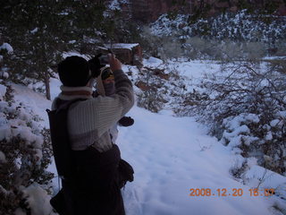 Zion National Park - Angels Landing hike - Beth taking a picture