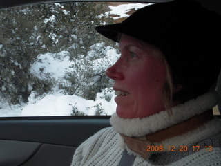 Zion National Park - Beth in the car