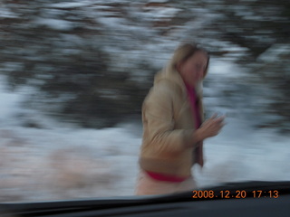 Zion National Park - Debbie running back
