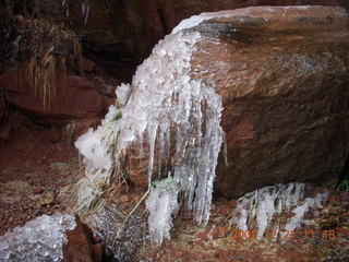 Zion National Park - Emerald Pools hike - icicles