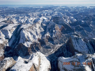 aerial - Zion National Park with Angels Landing