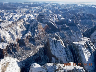 aerial - Zion National Park with Angels Landing