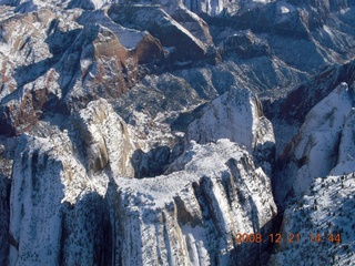 aerial - Zion National Park with Emerald Pools canyon