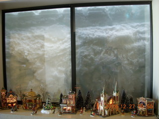 solid snow in the window at Flagstaff Airport (FLG)