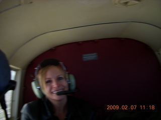 Coolidge trip with Sean and Kristina - Kristina in the back seat of N8483R