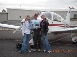 Amanda, Adam, and Kristina and N8483R at Wickenburg Airport (E25)