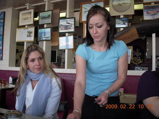 Amanda and waitress Jennifer at Prescott Airport (PRC) restaurant
