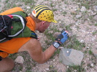 990 6t3. beth's pictures - Cave Creek mine hike - Adam taking flower picture