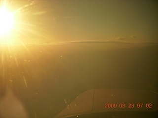 aerial - Superstition Mountains into the sun through my green visor