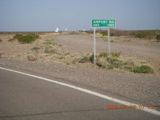 19 6tp. Safford Airport (SAD) run - Airport Road sign