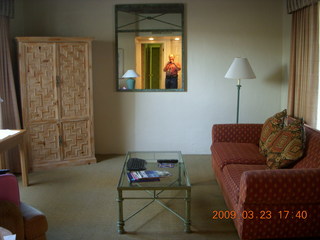 Nancy's fancy hotel room at Cottonwood Resort