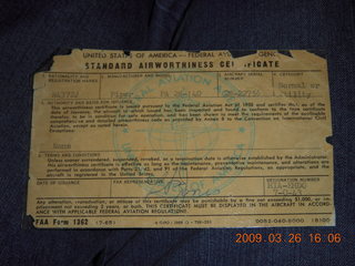 N4372J airworthiness certificate