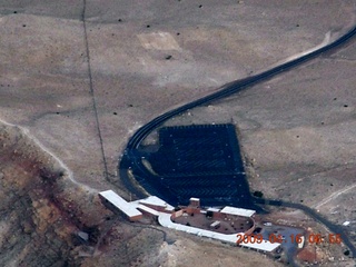 aerial - meteor crater - visitors center and parking lot