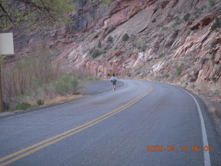 12 6uj. Moab morning run - Route 191 and 128 (Scenic Drive) - another runner