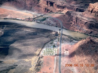 aerial - Canyonlands (CNY) area - Colorado River bridge in Moab