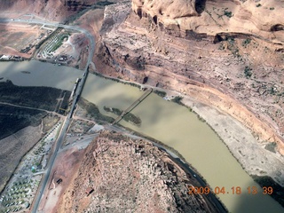 215 6uj. aerial - Canyonlands (CNY) - Colorado River bridge in Moab
