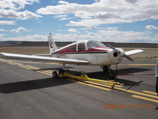 N4372J at Canyonlands (CNY) - flat tire