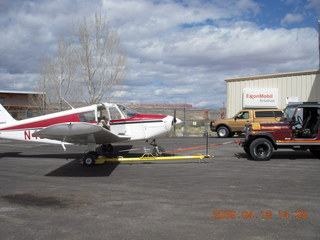 N4372J at Canyonlands (CNY) - flat tire