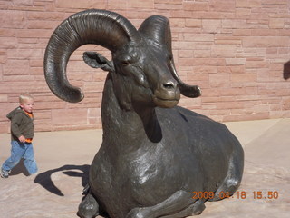 253 6uj. Arches National Park - big horn sheep sculpture