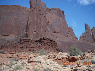 269 6uj. Arches National Park - Park Avenue hike - dark rock or shadow?