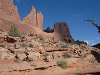 Arches National Park - Park Avenue hike - dark rock or shadow?