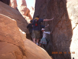 Arches National Park - Fiery Furnace hike - Adam crossed