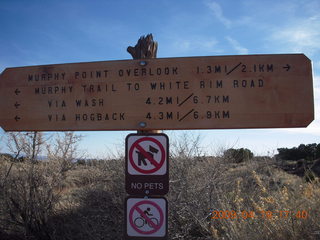 161 6uk. Canyonlands National Park - Murphy Trail run - sign