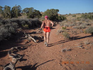 164 6uk. Canyonlands National Park - Murphy Trail run - Adam running - back