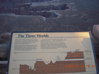 Canyonlands National Park - sunset at Grandview Point - sign