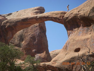 Arches National Park - Devil's Garden hike - two fellows atop Double-O Arch