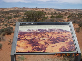 120 6ul. Arches National Park - Petrified Sand Dunes - sign