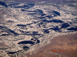 144 6um. aerial - north of Monument Valley - slot canyon