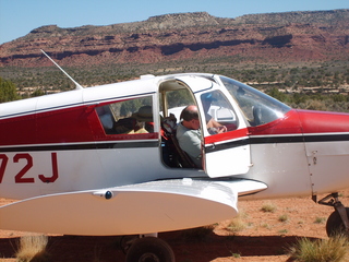 22 6un. Charles Lawrence photo - Charles and Adam leaving N4372J at Fry Canyon