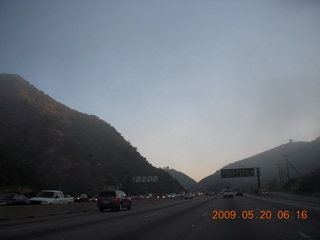 3 6vl. fog and low clouds clearing up on the way to Van Nuys