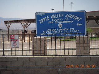 54 6vl. Apple Valley Airport (APV) sign