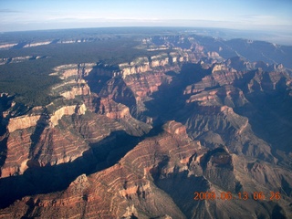 aerial - Grand Canyon arch below north rim