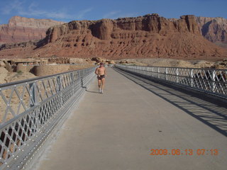 1027 6wd. Marble Canyon (L41) run - Adam running across Navajo Bridge