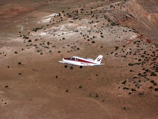 Markus's photo - aerial - Adam flying N4372J - in-flight photo at meteor crater