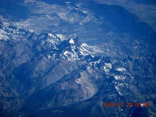 China eclipse - aerial - Sierra Nevada mountains