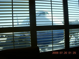 China eclipse - 747 through blinds