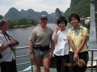 China eclipse - Li River  boat tour - Adam and other tourists
