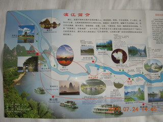 China eclipse - Li River  boat tour - sign