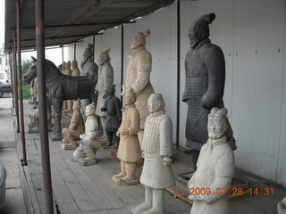 158 6xu. China eclipse - Beijing tour - cloisonne shop with their own terra-cotta warriors