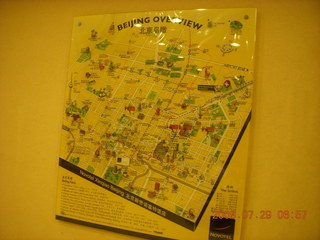 China eclipse - Beijing map in hotel